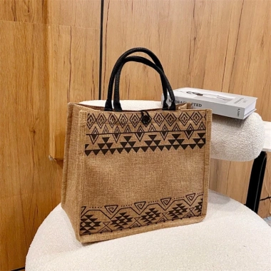 Túi Cói Đi Biển Dã Ngoại Cỡ Lớn Tote Cói Du Lịch Thổ Cẩm Hàn Quốc 35.999 VND 8