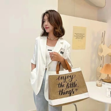 Túi Cói Đi Biển Enjoy - Xách Tay Du Lịch, Đựng Đồ Siêu Tiện Lợi Giá Ưu Đãi 65K