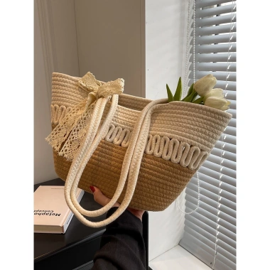 Túi Cói Đi Biển Size 42cm - Túi sợi đan trẻ trung, cá tính, giảm giá 95.000 VND