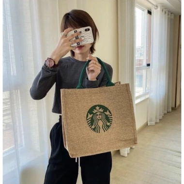 Túi Cói Đi Biển STARBUC Phòng Cách Hàn Quốc - Tiện Lợi, Sang Chảnh, Giá 35.949 VND