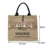 Túi cói đi biển và du lịch Hello Weekend Tua Rua Giá chỉ 59.000 giảm tới 15% 2