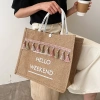 Túi cói đi biển và du lịch Hello Weekend Tua Rua Giá chỉ 59.000 giảm tới 15% 7