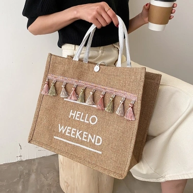 Túi cói đi biển và du lịch Hello Weekend Tua Rua Giá chỉ 59.000 giảm tới 15% 7 Túi cói đi biển và du lịch Hello Weekend Tua Rua Giá chỉ 59.000 giảm tới 15% 7