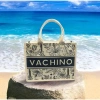 Túi cói du lịch Vintage VACHINO TX038 - hoa lá mát, thân thiện môi trường, bảo hành 12 tháng, chỉ 87.000₫