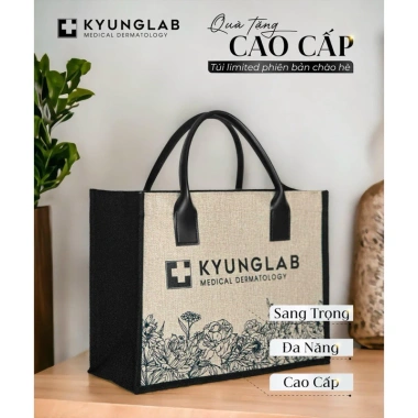 Túi Cói Kyunglab Canvas Lina 36cm - Xách công sở, du lịch, đi biển, khóa kéo, giá 129k 5