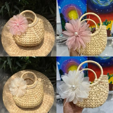Túi cói lục bình vintage xinh cho mẹ và bé - phong cách đi biển, chụp ảnh decor, giảm còn 55.000 VND