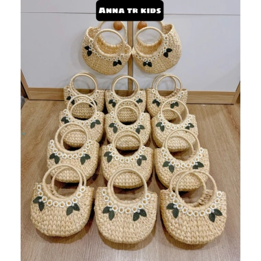 Túi cói lục bình vintage xinh xắn cho bé – đi biển, chụp ảnh decor, áo dài 155k