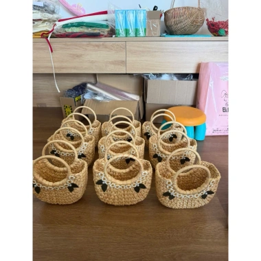 Túi cói lục bình vintage xinh xắn cho bé – đi biển, chụp ảnh decor, áo dài 155k