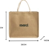 Túi cói Merci du lịch loại 1 to, lót dày, bọc nâu bên ngoài - Giá 45.500đ 5