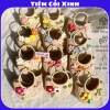 Túi Cói Nhỏ Mini 15cm Đính Hoa và Nơ Siêu Dễ Thương - Tiệm Cói Xinh Giá 65k