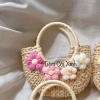 Túi Cói Nhỏ Mini 15cm Đính Hoa và Nơ Siêu Dễ Thương - Tiệm Cói Xinh Giá 65k 10