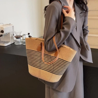 Túi cói nhựa form rộng Hàn Quốc vintage 2.024 - Đi biển tiện lợi, chỉ 113k 9