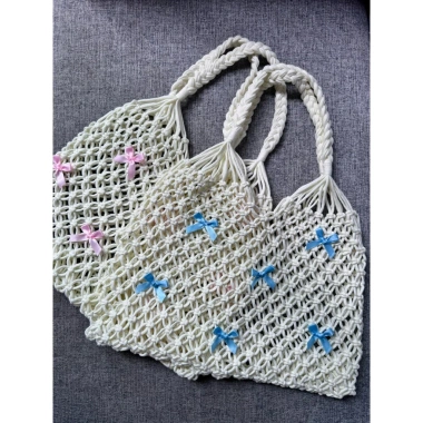 Túi cối nơ handmade nhẹ nhàng, phù hợp đi học, cà phê, đi chơi - giảm giá 140k