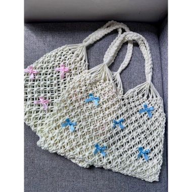 Túi cối nơ handmade nhẹ nhàng, phù hợp đi học, cà phê, đi chơi - giảm giá 140k