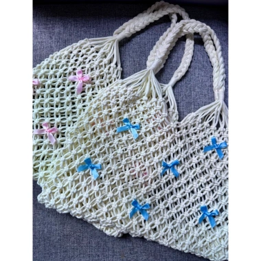 Túi cối nơ handmade nhẹ nhàng, phù hợp đi học, cà phê, đi chơi - giảm giá 140k