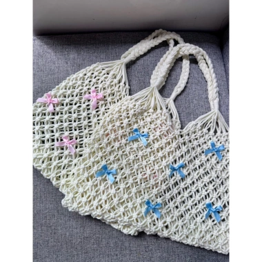 Túi cối nơ handmade nhẹ nhàng, phù hợp đi học, cà phê, đi chơi - giảm giá 140k
