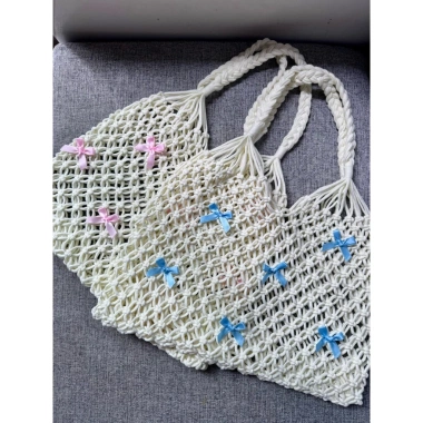 Túi cối nơ handmade nhẹ nhàng, phù hợp đi học, cà phê, đi chơi - giảm giá 140k