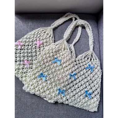 Túi cối nơ handmade nhẹ nhàng, phù hợp đi học, cà phê, đi chơi - giảm giá 140k