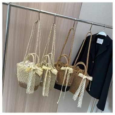 Túi Cói Nơ Vintage - Phong Cách Retro, Giá Chỉ 101.999₫, Giảm Giá Đặc Biệt 9