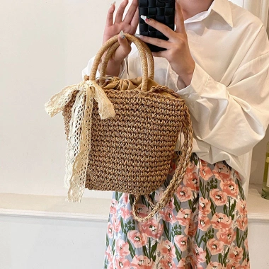 Túi Cói Nơ Vintage - Phong Cách Retro, Giá Chỉ 101.999₫, Giảm Giá Đặc Biệt 10