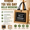 Túi Cói Nữ Hello Weekend Hot Trend Phong Cách Hàn Quốc - Đẹp, Rẻ, Giá 37k Du Lịch Biển