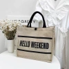 Túi Cói Nữ Hello Weekend Hot Trend Phong Cách Hàn Quốc - Đẹp, Rẻ, Giá 37k Du Lịch Biển 4