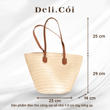 Túi Cói Nữ Mùa Hè Vintage Túi Xách Dung Tích Lớn Đa Năng Tiện Lợi 128k 3