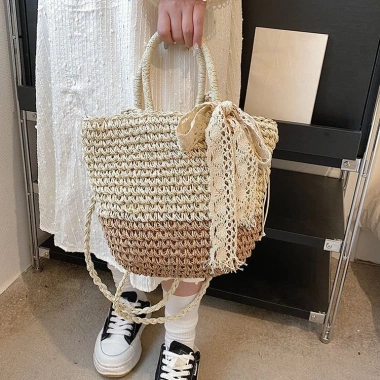 Túi Cói Thắt Nơ Vintage Giá Ưu Đãi 100k - Phong Cách Retro, Dạo Phố & Đi Làm 3