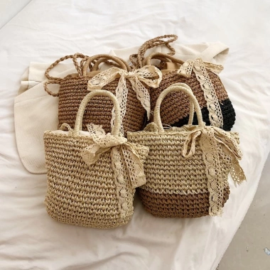 Túi Cói Thắt Nơ Vintage Giá Ưu Đãi 100k - Phong Cách Retro, Dạo Phố & Đi Làm 9