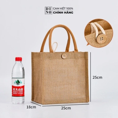 Túi Cói Vintage Đi Biển Canvas Thời Trang, Nút Cài, Chống Thấm Nước, Giá 85.000₫ 10
