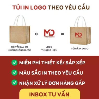 Túi Cói Vintage Du Lịch Chống Nước, Quai Nâu Mềm, Cúc Gỗ, Form Cứng, Đựng Quần Áo Gọn Gàng