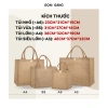 Túi Cói Vintage Du Lịch Chống Nước, Quai Nâu Mềm, Cúc Gỗ, Form Cứng, Đựng Quần Áo Gọn Gàng 9