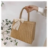 Túi cói vuông bện mix nơ ren vintage KT 22x26cm - Giảm 21% chỉ 126.000₫ 2