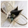 Túi cói vuông bện mix nơ ren vintage KT 22x26cm - Giảm 21% chỉ 126.000₫ 4