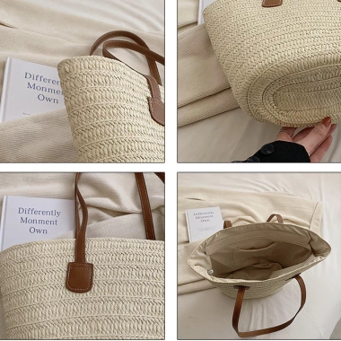 Túi Cói Xịn Xò Đan Tay và Dây Da Vintage - Phong Cách Sang Chảnh Cho Chụp Ảnh 5