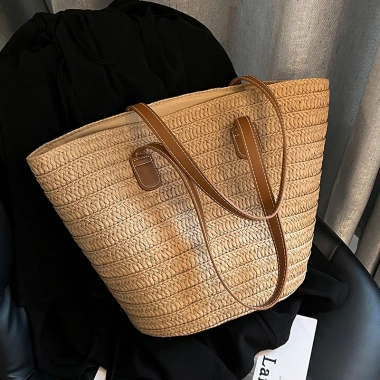 Túi Cói Xịn Xò Đan Tay và Dây Da Vintage - Phong Cách Sang Chảnh Cho Chụp Ảnh 10