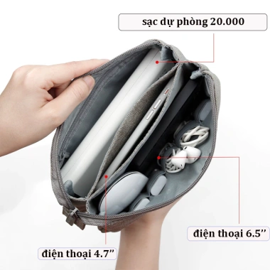 Túi công nghệ Baona BN-E002 - Đựng phụ kiện điện thoại, sạc dự phòng, cáp, chuột, tai nghe - Giá 119.000₫