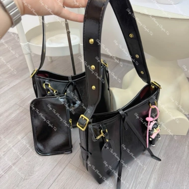 Túi công sở da mềm bóng 25 30cm túi đeo vai khoá kéo tặng ví nhỏ chỉ 139k