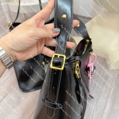 Túi công sở da mềm bóng 25 30cm túi đeo vai khoá kéo tặng ví nhỏ chỉ 139k