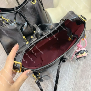 Túi công sở da mềm bóng 25 30cm túi đeo vai khoá kéo tặng ví nhỏ chỉ 139k