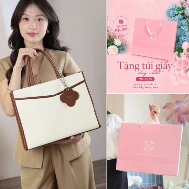 Túi công sở nữ da LIMI 3 màu - Ngăn laptop 14 inch riêng, tote A4, SORA 410k