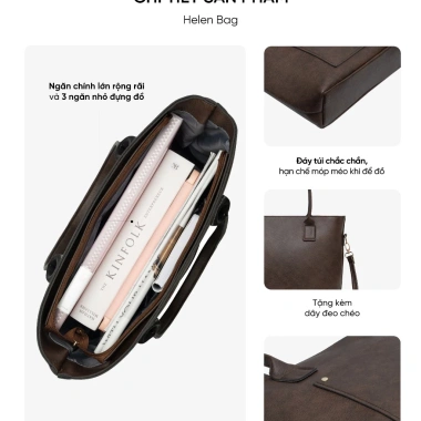 Túi Công Sở Nữ LIMI Tote Da Đựng Laptop A4 2 Màu Dùng Đa Năng Học Làm Dạy 3