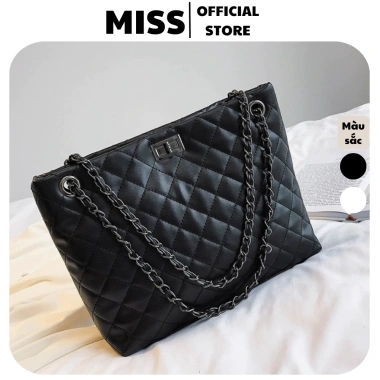 Túi công sở nữ Tote size to da PU trơn, đeo chéo vai, Miss 118 - Giá 135.000₫