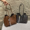 Túi công sở tote da PU loang trơn màu basic 30 to rộng - Kiểu Hàn Quốc, Tặng Charm