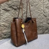 Túi công sở tote da PU loang trơn màu basic 30 to rộng - Kiểu Hàn Quốc, Tặng Charm 5