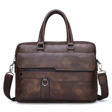 Túi da bò JEEP BULUO T20 39x28x6cm - Đựng laptop, free ship, giảm còn 1.55tr