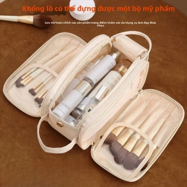 Túi da chống nước dung tích lớn: Đựng đồ vệ sinh, trang điểm du lịch, di động cầm tay, giá chỉ 125.496 VND