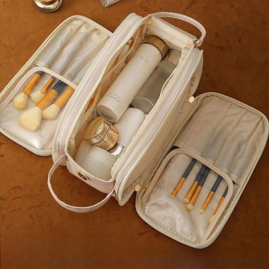 Túi da chống nước dung tích lớn: Đựng đồ vệ sinh, trang điểm du lịch, di động cầm tay, giá chỉ 125.496 VND