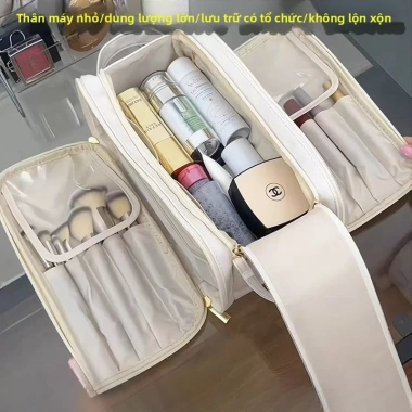 Túi da chống nước dung tích lớn: Đựng đồ vệ sinh, trang điểm du lịch, di động cầm tay, giá chỉ 125.496 VND