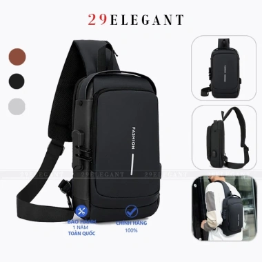 Túi Da Đeo Chéo Nam Cao Cấp, Khóa Bảo Vệ, Chống Nước, Balo Mini Đa Ngăn - 138k